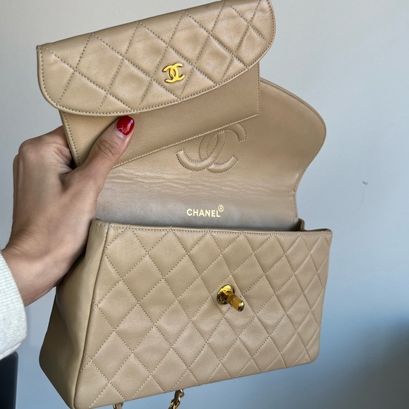 Chanel Vintage single flap with removable wallet 24K gold hardware - Picture 9 of 13